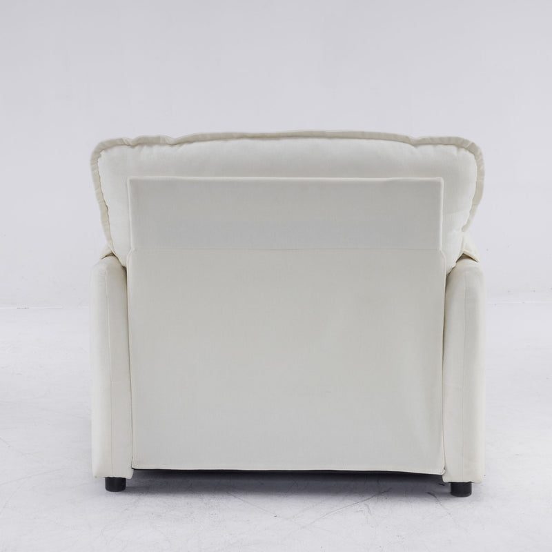 Oversized Reading Armchair With Thick Cushions, High Back Support