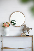 Round Wood Mirror, Wall Mounted Mirror Home Decor For Bathroom Living Room