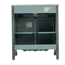 Bathroom Vanity With Rectangle Sink, Tip Out Tray - Antique Blue Green