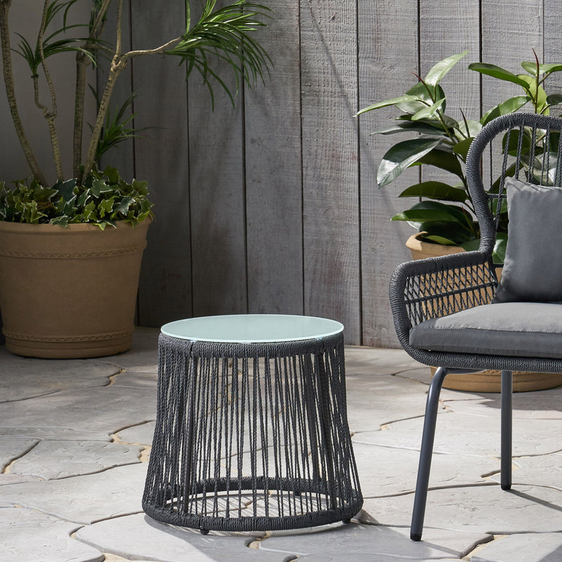 Boho Southport - Side Table With Glass Top