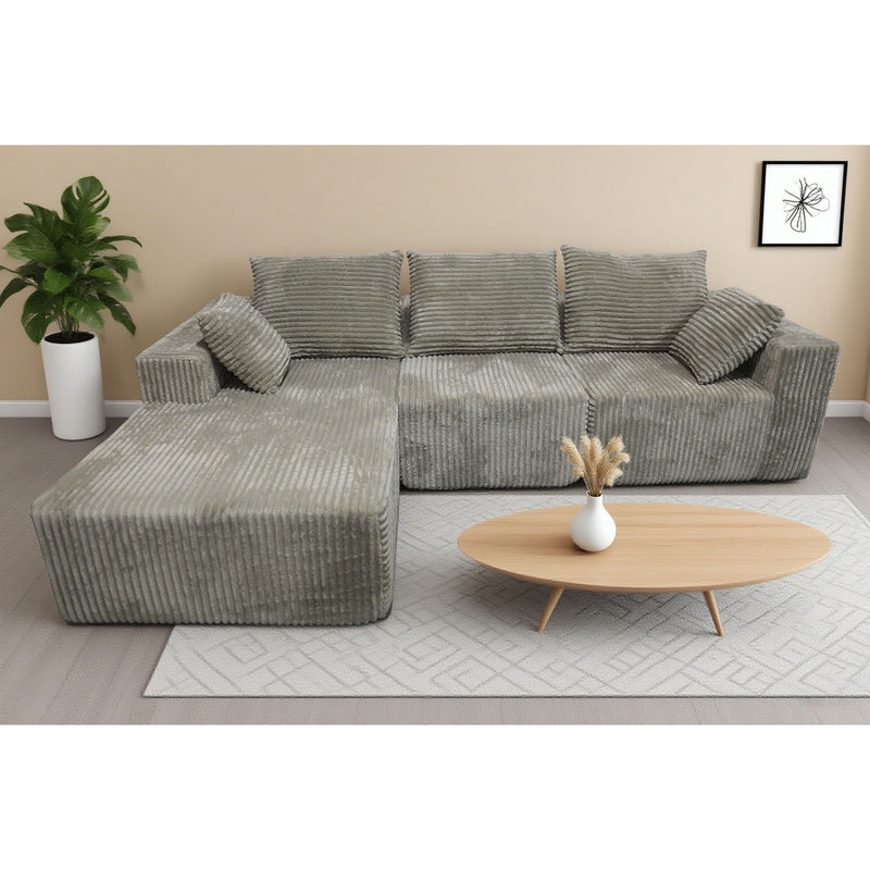 Corner Combination Sofa Sectional Couch With Soft Plush Fabric