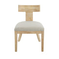 Contemporary Fabric Upholstered Side Dining Chairs Set With Curved Back