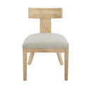 Contemporary Fabric Upholstered Side Dining Chairs Set With Curved Back