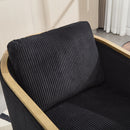 Corduroy Barrel Chair, 360 Degree Swivel