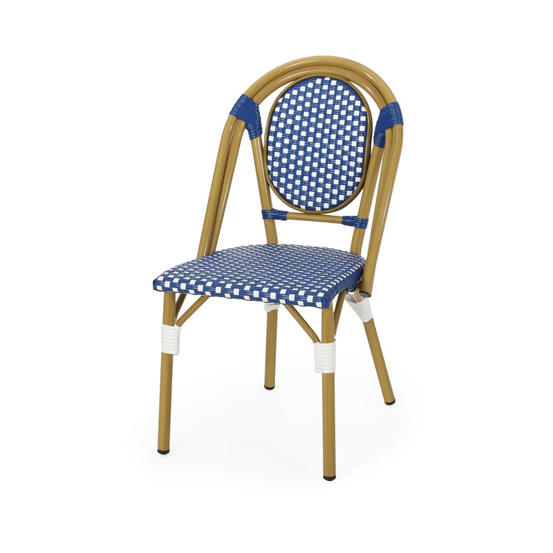 Outdoor Rattan And Aluminum French Bistro Chair Set