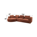 Aceso - Sectional Sofa With 4 Pillows - Rust Brown Chenille