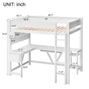 Gaming Loft Bed With Desk, Storage Shelves, LED And Charging Station