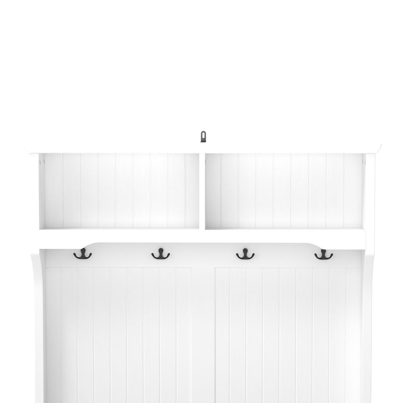 Modern 3 In 1 Hallway Hall Tree With Storage Drawers, Coat Rack, Shoe Rack Bench And Cushion