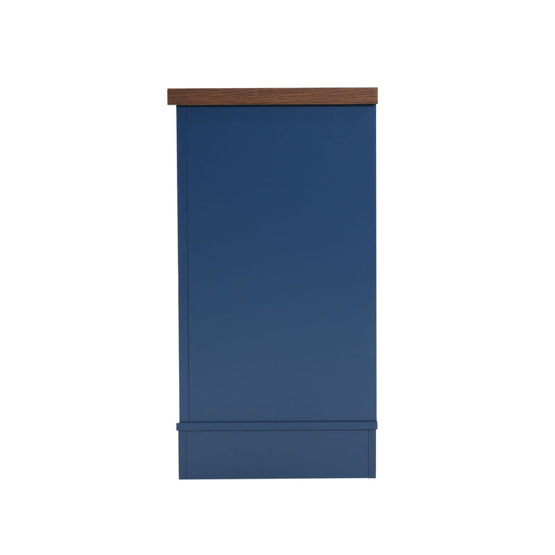 TV Console Stand, Glass Doors & Storage Drawers, Adjustable Shelves