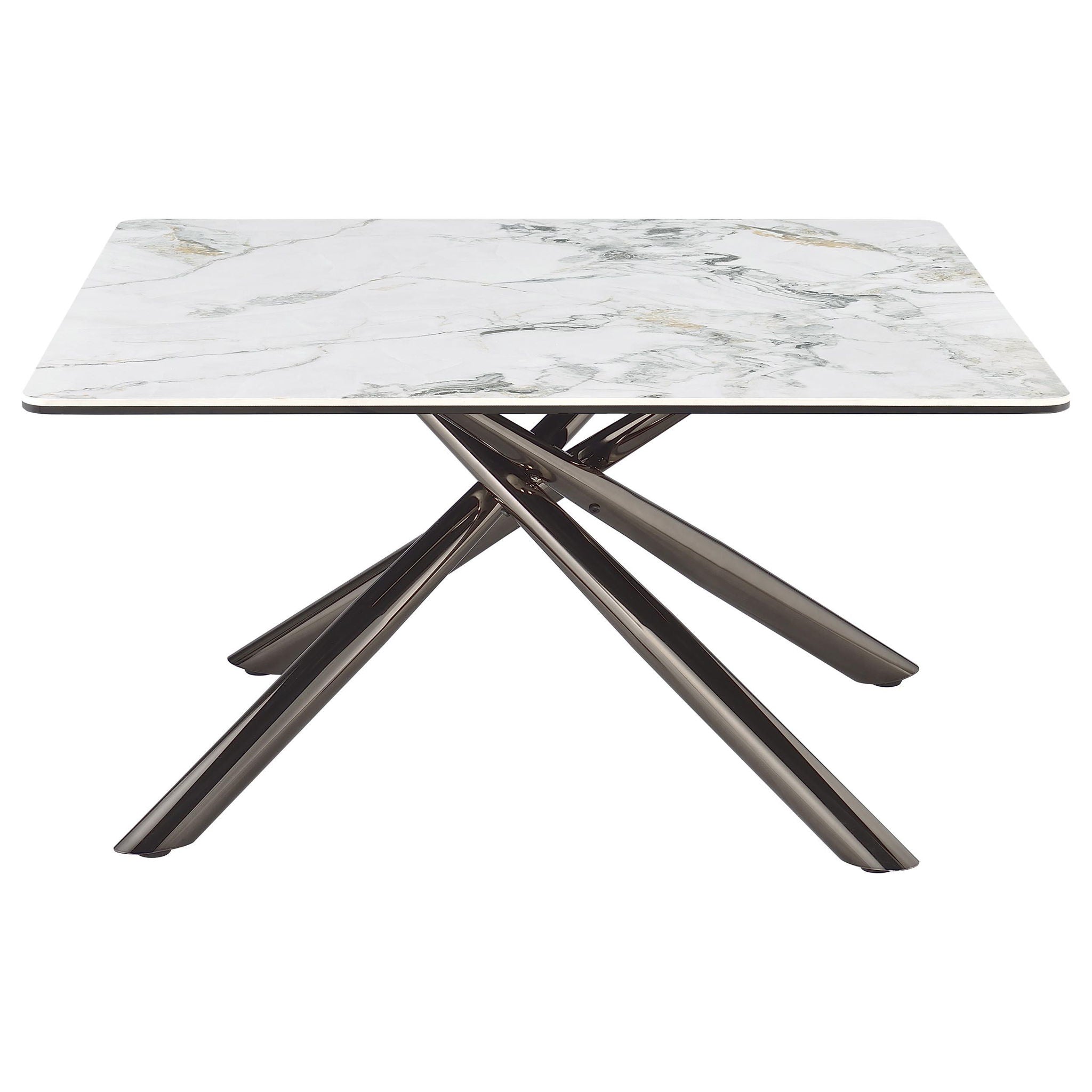 Carvell Square Sintered Stone Top Coffee Table Mirage White - Atlantic Fine Furniture Melbourne FL