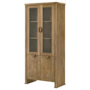 Adina - Tall Display Cabinet - Distressed Light Brown