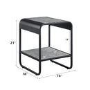 Raziela - 21" End Table - Concrete Gray & Black