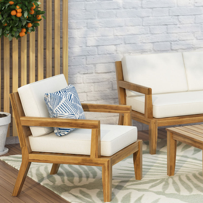 Outdoor Club Chair With Cushions (Set of 2) - Beige