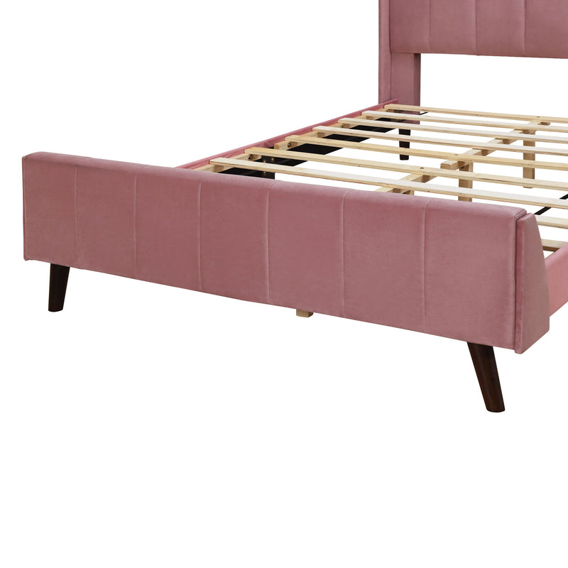 Upholstered Platform Bed, Velvet