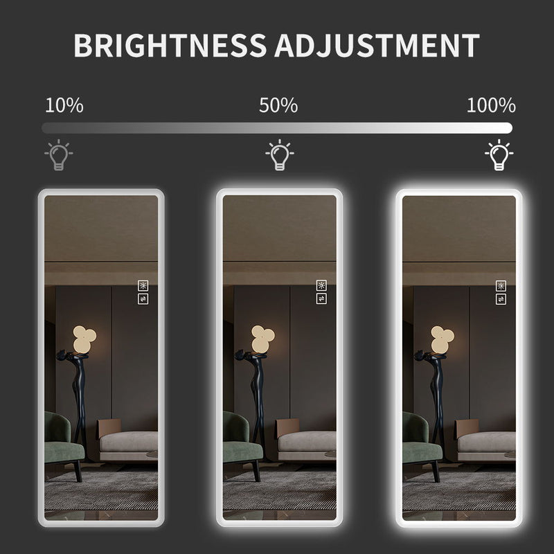 Full Length Mirror Lighted Vanity Body Mirror LED Mirror Wall Mounted Mirror Big Size Rounded Corners, Bedroom, Living Room, Dressing Room Hotel - Clear