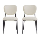 Modern Upholstered Dining Chairs With Metal Legs (Set of 2) - Beige