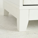 Modern Upholstered Glass Display Cabinet With Adjustable LED Light - White