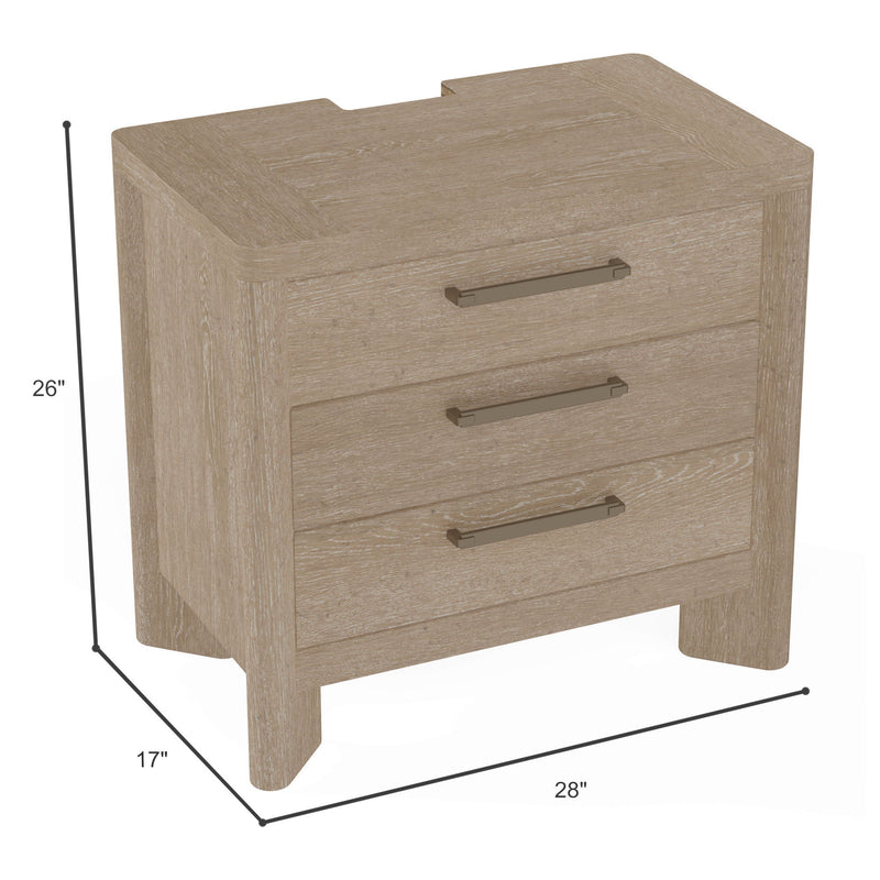 Clove - 3 Drawer Nightstand - Tan