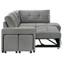 Roanne - Fabric Upholstered Sleeper Sectional Sofa - Gray