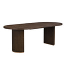 Modern Rustic Oval Dining Table With Double Pedestal Base
