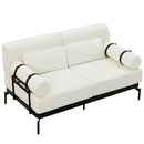 Modern Loveseat Sofa 2 Seater With USB Ports, Cylindrical Armrests