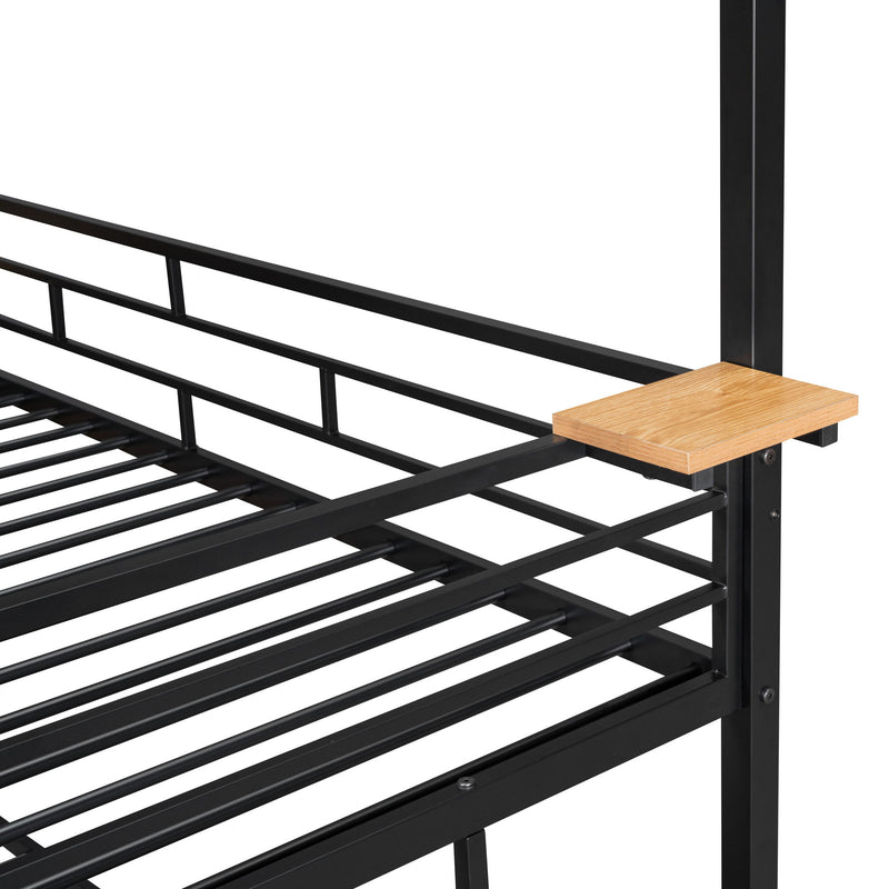 Metal Bunk Bed, Metal Housebed With Slide And Storage Stair