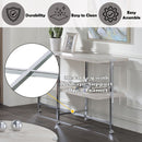 Brecon - Sofa Table - White Oak & Chrome