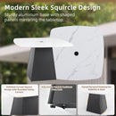 Outdoor Patio Dining Set, Squircle Dining Table, Dining Chairs With Sunbrella Cushions