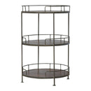 Industrial Round Butler Tray Table - Chestnut