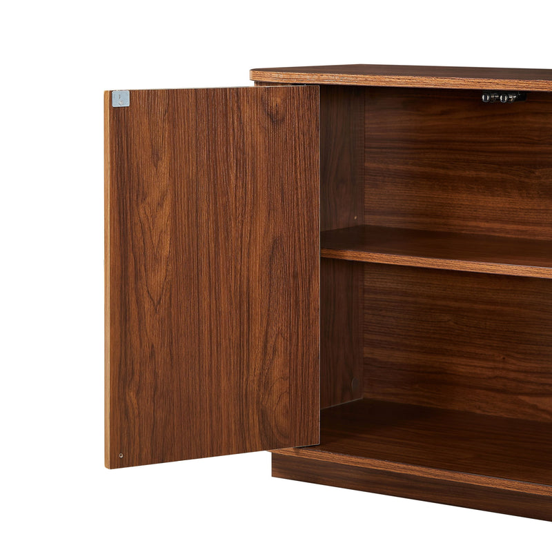 Contemporary Sideboard Storage Cabinet TV Stand With Wave Pattern