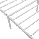 Queen Size Storage Bed Metal Platform Bed with a Big Drawer - Beige