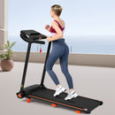 2.5Hp Quiet Folding Treadmill With Heart Rate Sensor, 300Lbs Weight Capacity, With USB Charge Station For Android & Bluetooth Speaker, 6 Shock Absorbing - Black