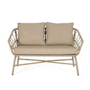 Bruce - Boho Inspired 4 Pieces Chat Set With Water Resistant Cushions - Brown