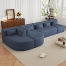 Upholstered Sofa Free Combined Sofa Couch With 2 Chaise Lounge And Five Back Pillows For Living Room
