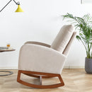 Linen Rocking Chair Accent Chair - Beige