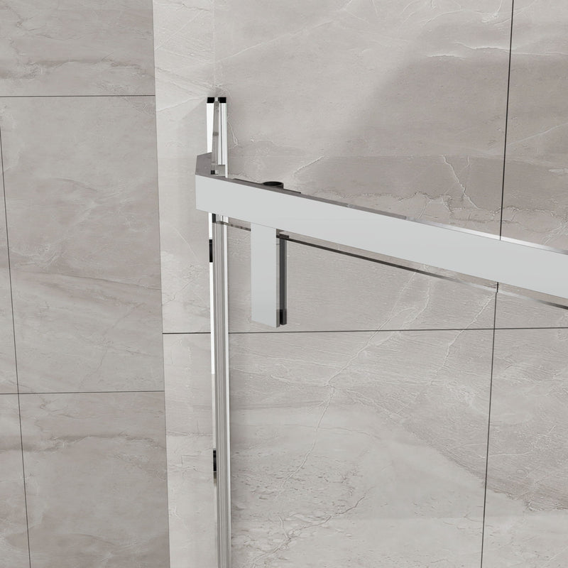Goodyo - Neo Angle Frameless Shower Door With Acrylic Base Combo