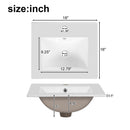 Bathroom Vanity With Ceramic Sink, Soft Close Drawers, Door Organizer, Divider Drawer, Adjustable Foot Pads