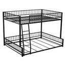 Bunk Bed Frame With Ladder And Safety Guardrails