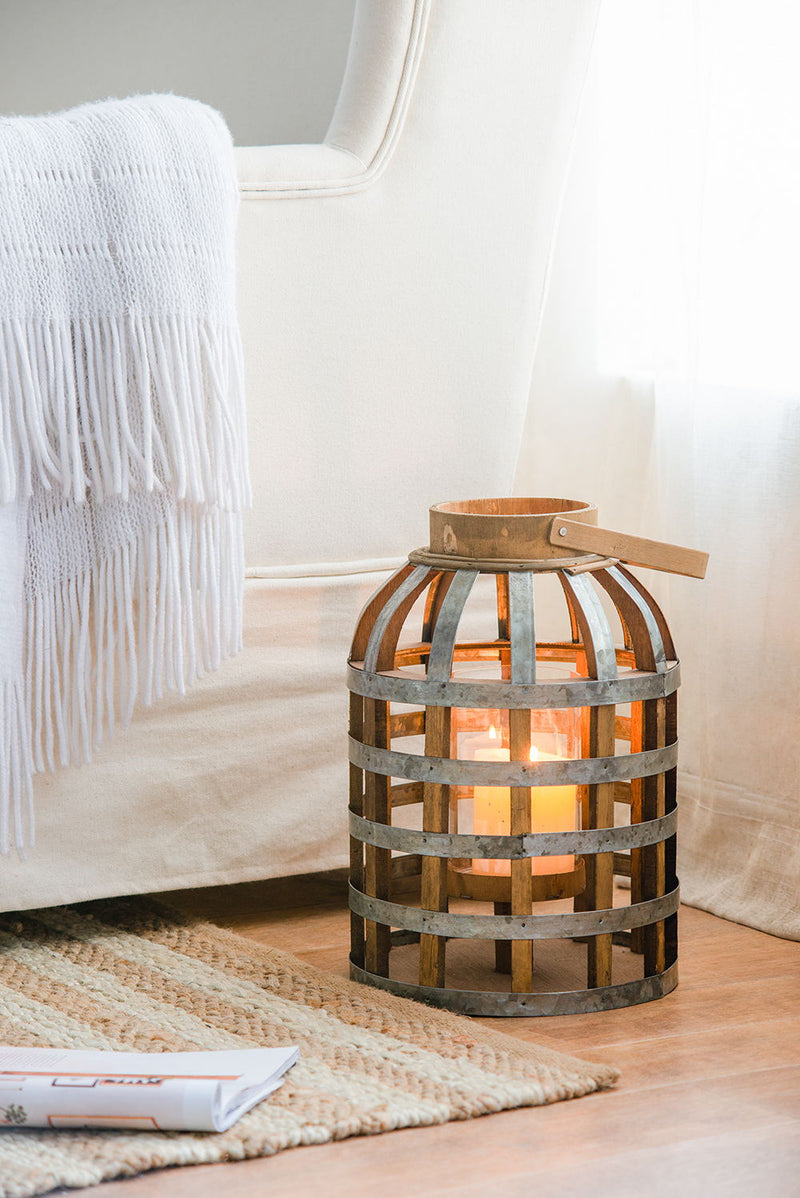 Decorative Lantern With Handle, Wooden Lantern For Indoor / Outdoor, Home Garden Wedding