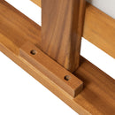 6 Piece Patio Sofa Set, Acacia Wood Outdoor Modular Sectional Garden Furniture Set L Shaped Conversation Set, Convertible Daybed With Tea Table, Ottoman, 5 Cushions And Pillows - Teak / Beige