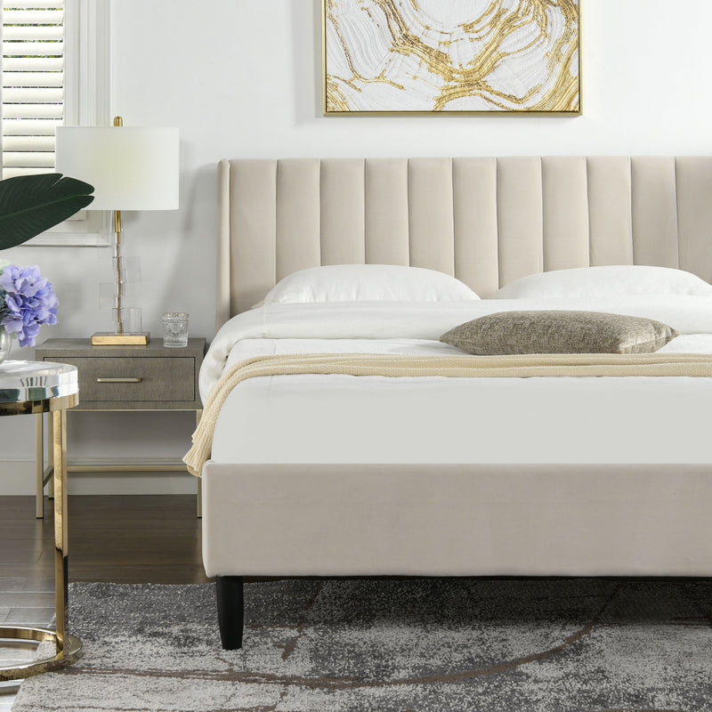 Aspen - Vertical Tufted Modern Headboard Platform Bed Set