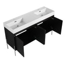 Freestanding Bathroom Vanity With Resin Sink And Storage Cabinet