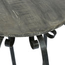 Modern Industrial End Table With Mango Wood Top And Iron Frame - Gray