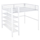 Loft Bed With 4 Tier Shelves And Storage