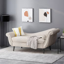 Auroral - Velvet Upholstered Chaise Lounge With Scrolled Arms And Tapered Legs