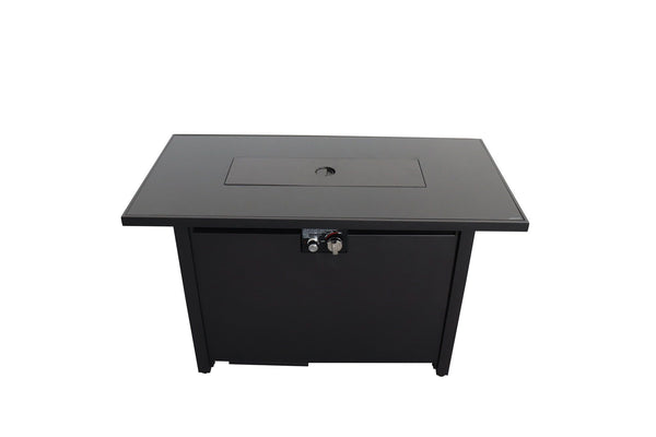 Outdoor Fire Pit Table With Lid High-Quality Materials - Black