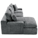 Cloud Sectional Sofa With Double Layer Cushion And Side Pockets, Free-Combined