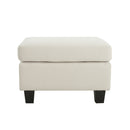 Springfield - Ottoman Contemporary Design Fabric Birch Wood Legs - Beige