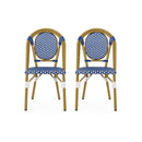 Outdoor Rattan And Aluminum French Bistro Chair Set