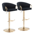 Claire - Contemporary / Glam Adjustable Bar Stool (Set of 2)